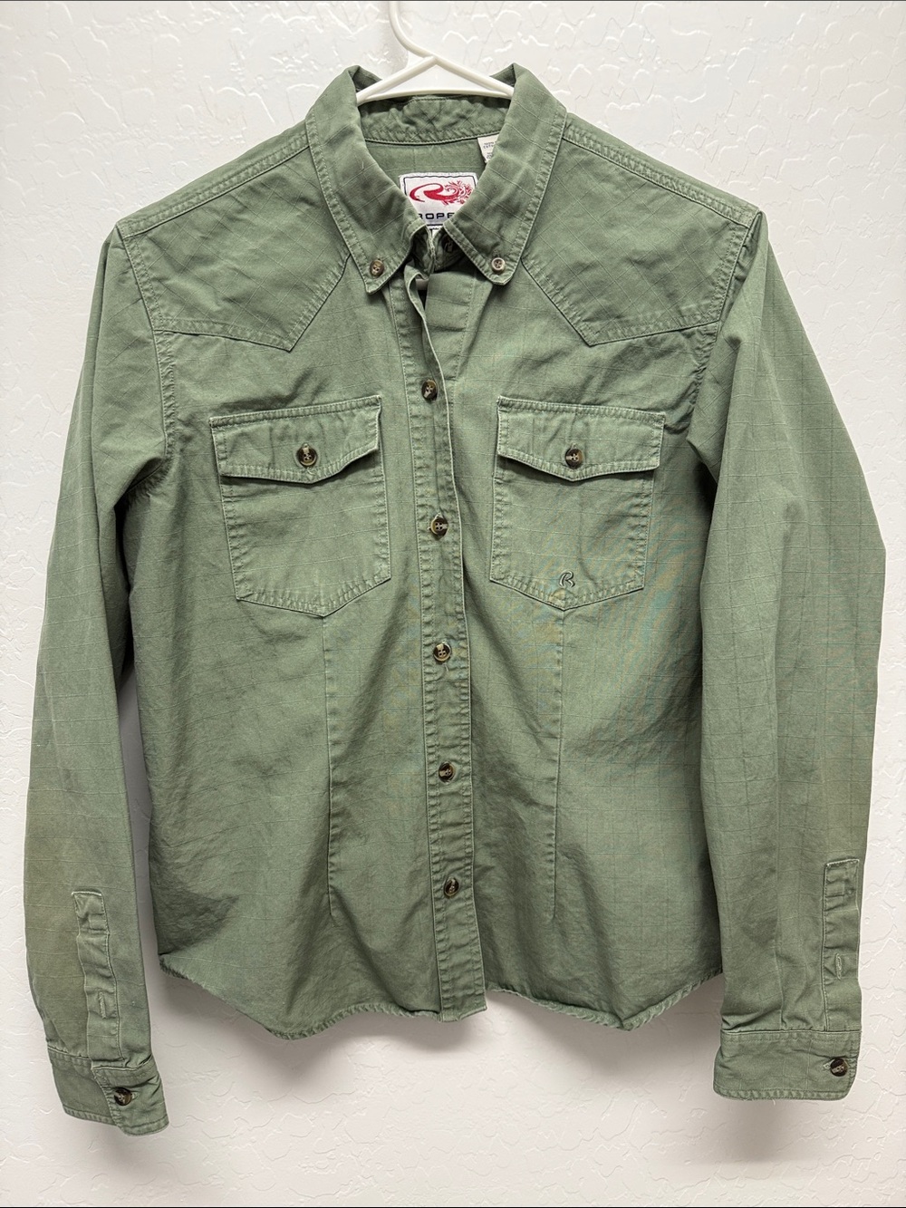 Roper Military Green Western Button-Down Shirt